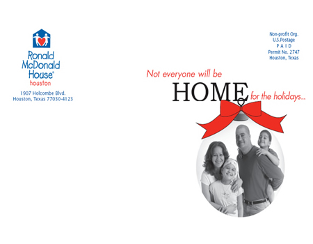 Ronald McDonald House Houston Holiday Envelope Direct Mail Campaign from Marcia Feldman & Associates