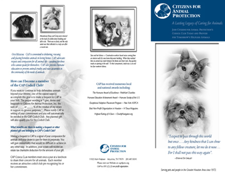 Citizens for Animal Protection Brochure from Marcia Feldman & Associates