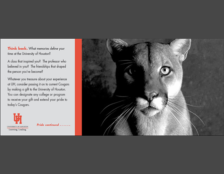 UH Cougars Alumni Direct Mail Campaign from Marcia Feldman & Associates